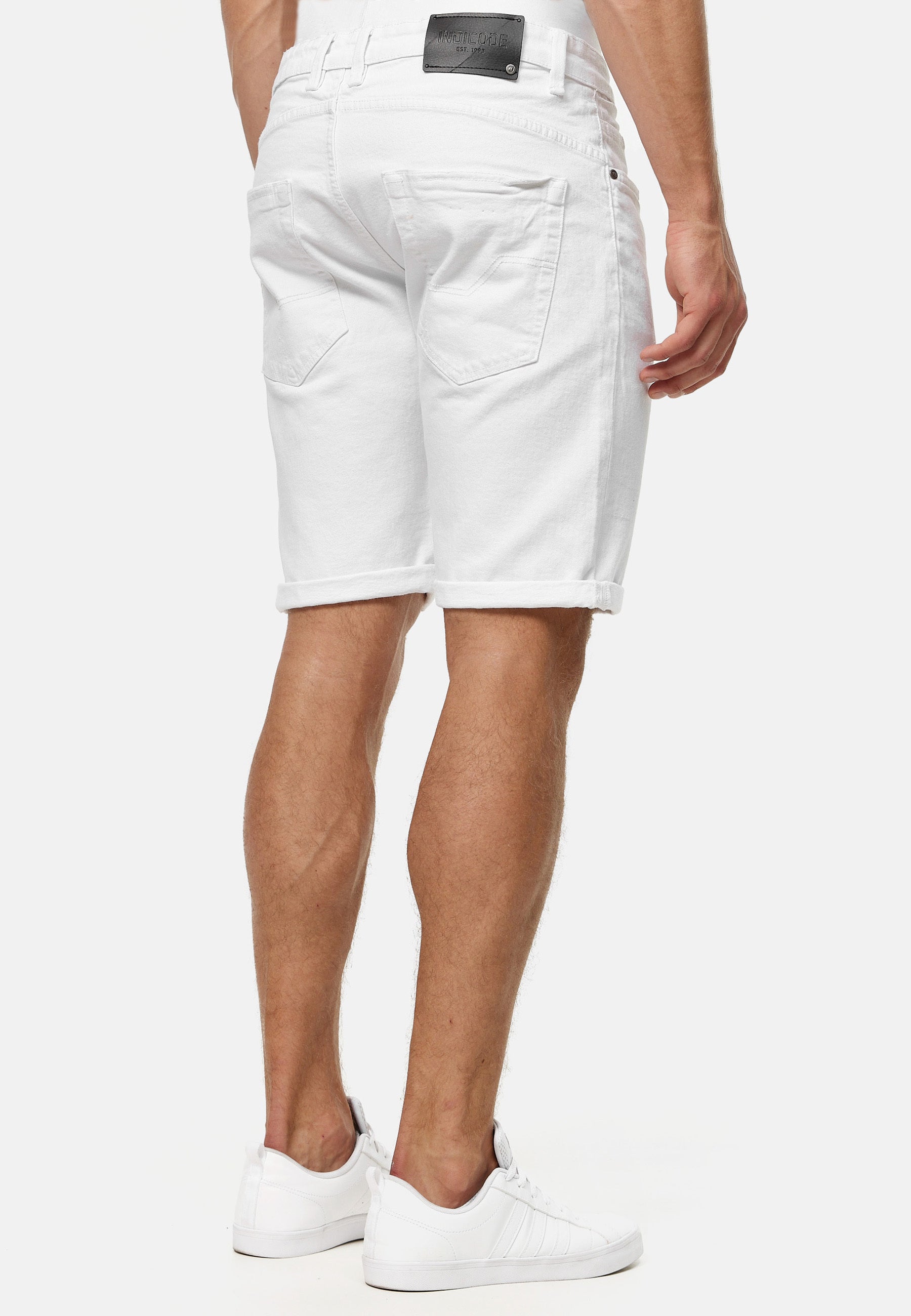 Indicode Men's Caden Jeans Shorts with 5 pockets made of 98% cotton