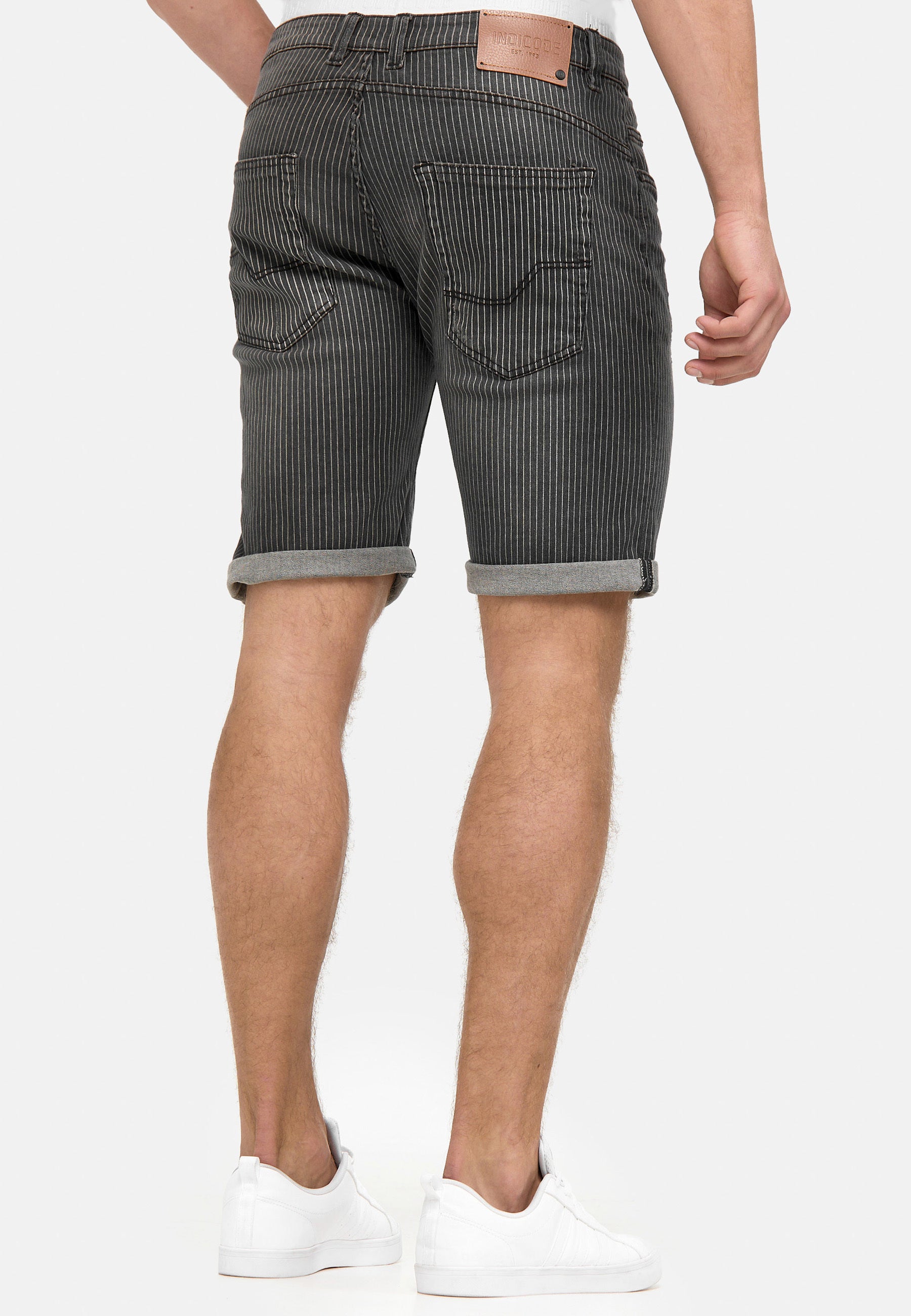 Indicode Men's Caden Jeans Shorts with 5 pockets made of 98% cotton