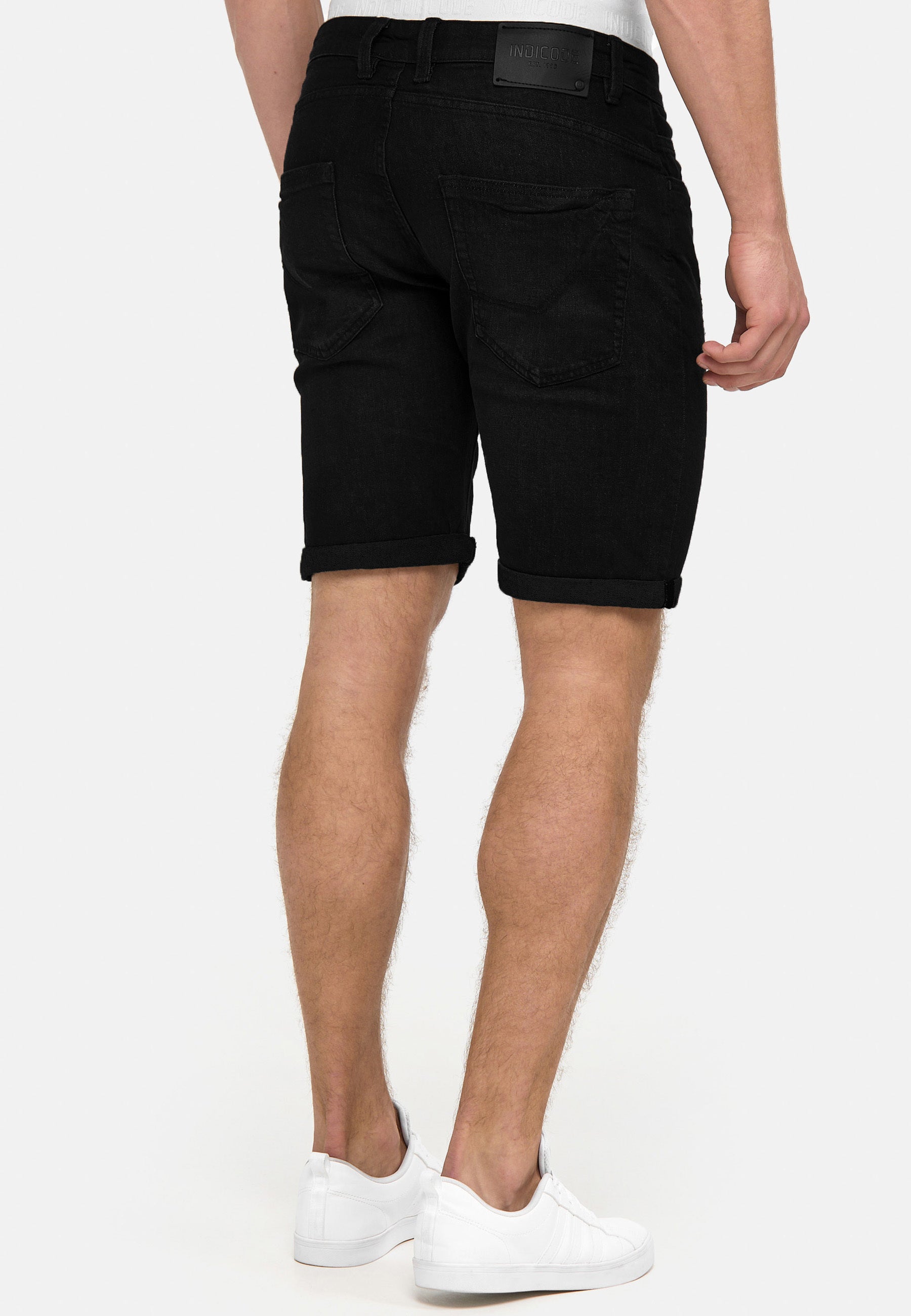 Indicode Men's Caden Jeans Shorts with 5 pockets made of 98% cotton