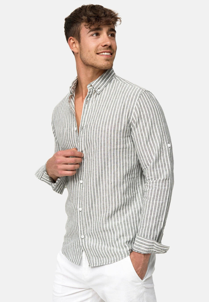 Indicode Herren Brayden Hemd gestreift mit Button-Down-Kragen - INDICODE