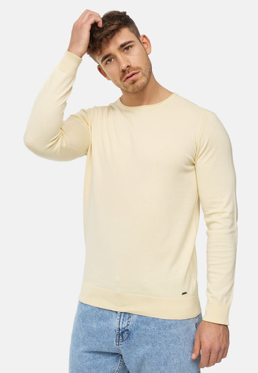 Indicode Herren Gamal Strickpullover mit Rundhals-Ausschnitt  aus 80% Baumwolle