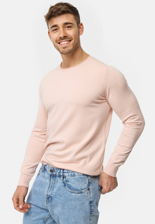 Indicode Herren Gamal Strickpullover mit Rundhals-Ausschnitt  aus 80% Baumwolle