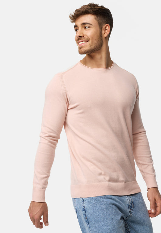 Indicode Herren Gamal Strickpullover mit Rundhals-Ausschnitt  aus 80% Baumwolle