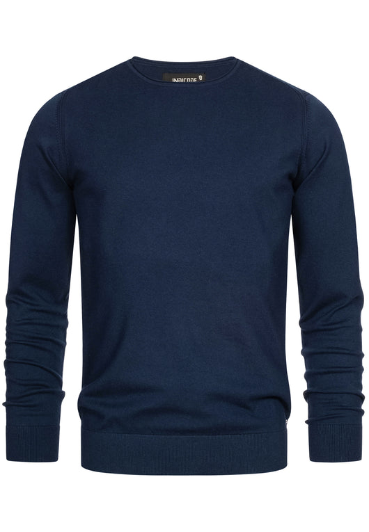 Indicode Herren Gamal Strickpullover mit Rundhals-Ausschnitt  aus 80% Baumwolle