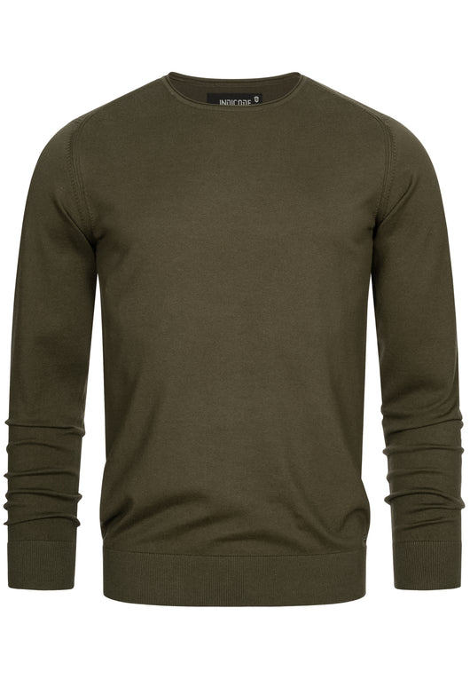 Indicode Herren Gamal Strickpullover mit Rundhals-Ausschnitt  aus 80% Baumwolle