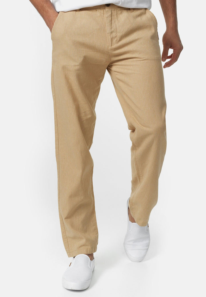 Indicode Herren Arona Stoffhose aus Baumwolle & Leinen mit 4 Taschen - INDICODE