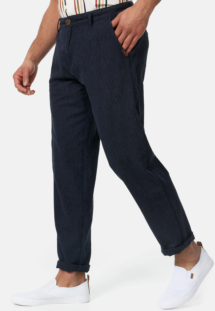 Indicode Herren Arona Stoffhose aus Baumwolle & Leinen mit 4 Taschen - INDICODE