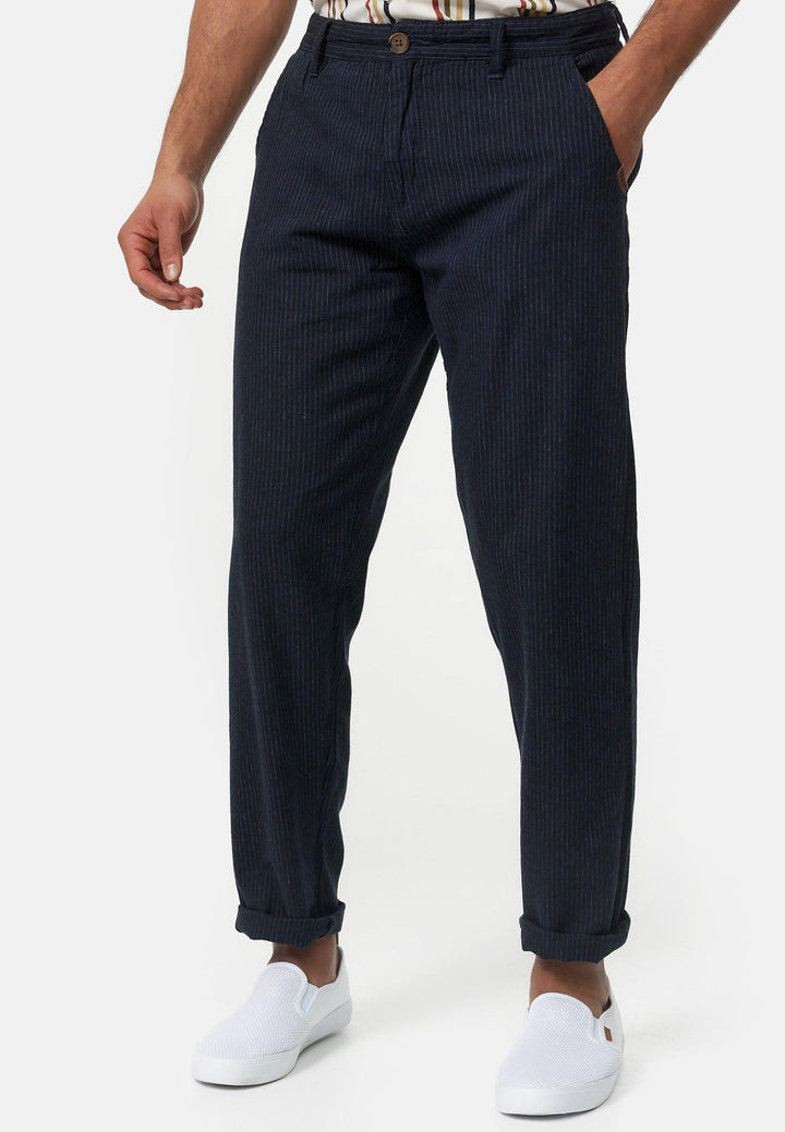 Indicode Herren Arona Stoffhose aus Baumwolle & Leinen mit 4 Taschen - INDICODE