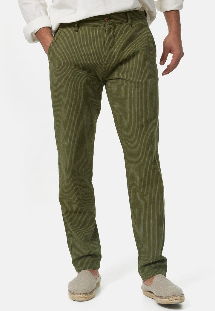 Indicode Herren Arona Stoffhose aus Baumwolle & Leinen mit 4 Taschen - INDICODE