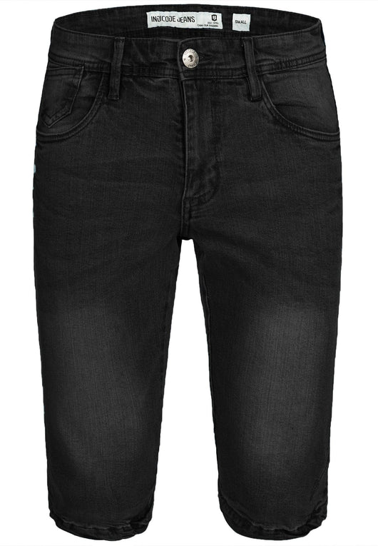 Indicode Herren Jaspar Jeans Shorts mit 5 Taschen aus 98% Baumwolle knielang