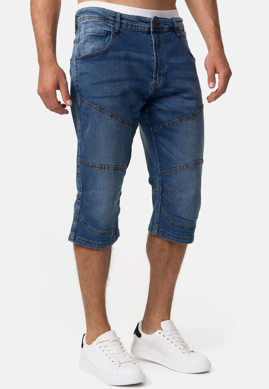 Indicode Herren Fortune 3/4 Jeans Shorts mit 5 Taschen aus 98% Baumwolle