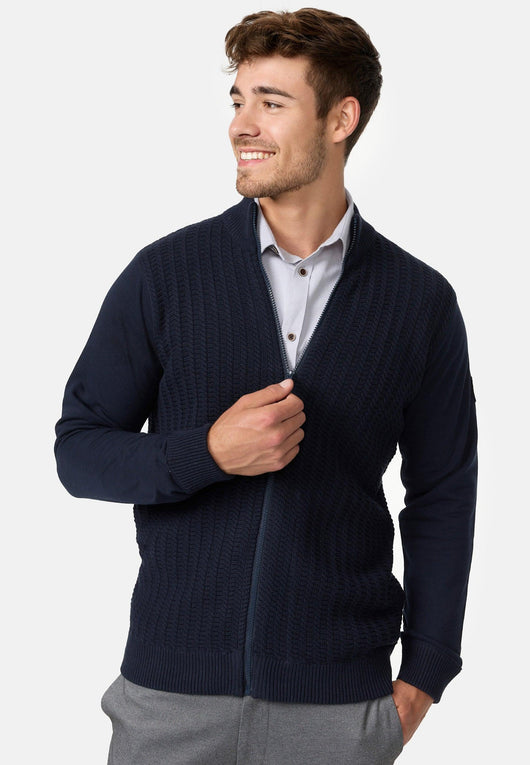 Indicode Herren INCason Strickjacke mit Stehkragen und Reißverschluss - INDICODE