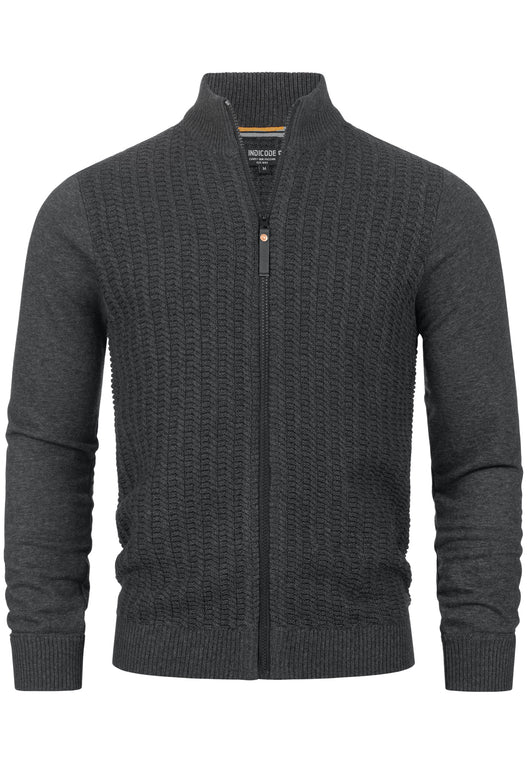 Indicode Herren INCason Strickjacke mit Stehkragen und Reißverschluss