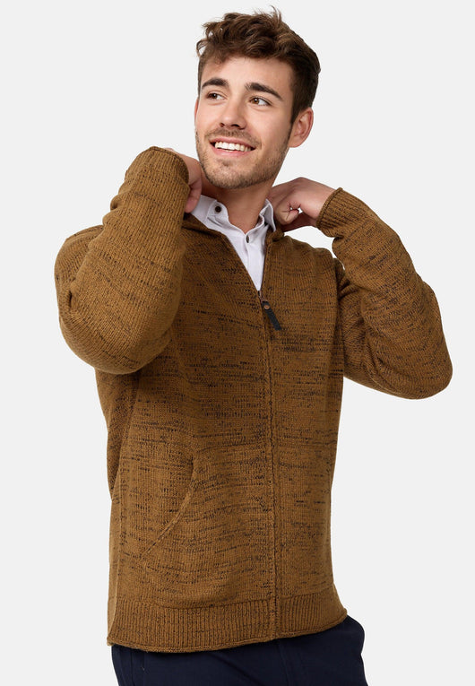 Indicode Herren INGage Strickjacke mit Kapuze | Cardigan mit Reißverschluss - INDICODE