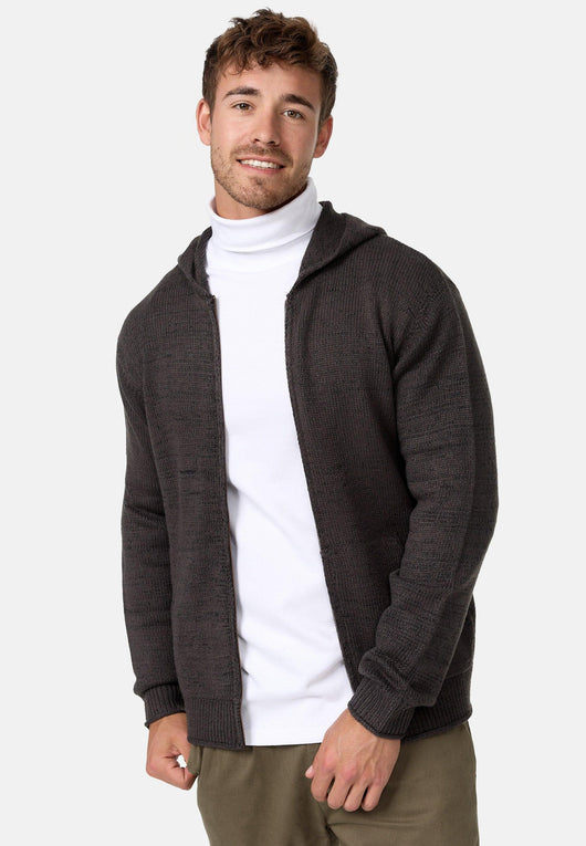 Indicode Herren INGage Strickjacke mit Kapuze | Cardigan mit Reißverschluss - INDICODE