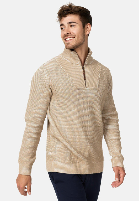 Indicode Herren INYassip Strickpullover mit Stehkragen und Reißverschluß - INDICODE