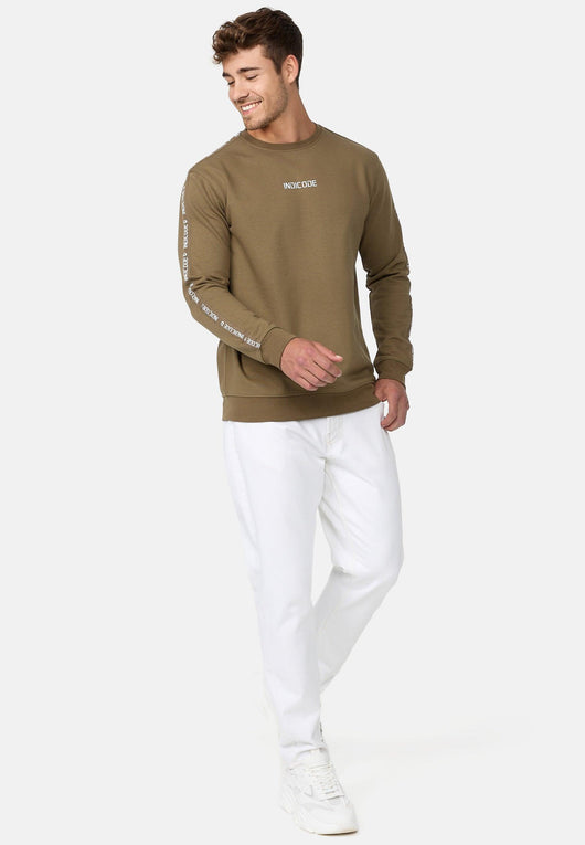 Indicode Herren INKorbin Sweatshirt mit Ripp-Bündchen und Rundhals-Ausschnitt