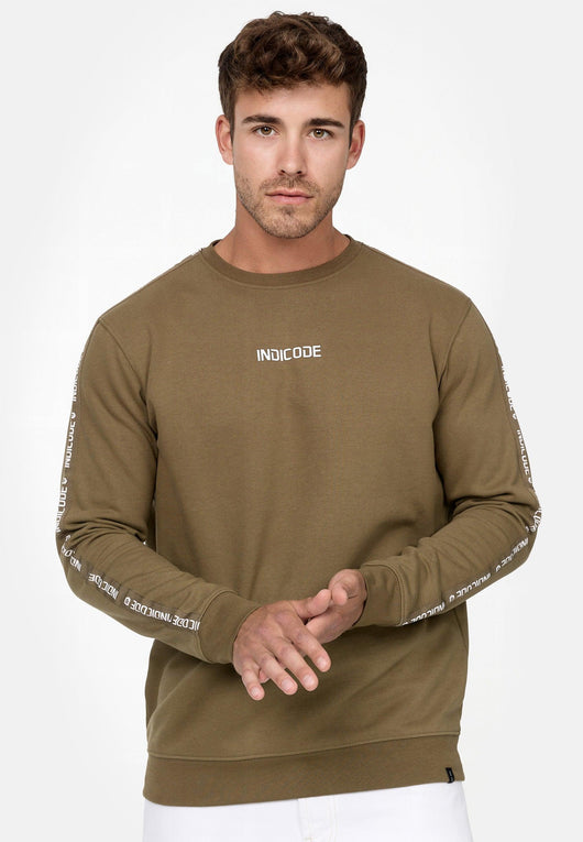 Indicode Herren INKorbin Sweatshirt mit Ripp-Bündchen und Rundhals-Ausschnitt