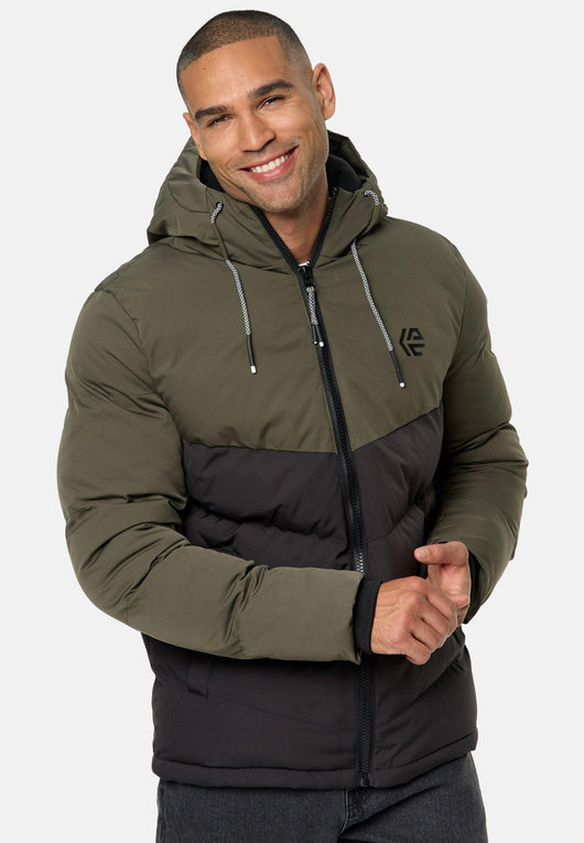 Indicode Herren INAgiotis Winterjacke in Daunenjacken-Optik mit Kapuze - INDICODE