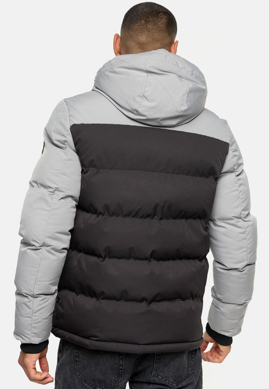 Indicode Herren INAgiotis Winterjacke in Daunenjacken-Optik mit Kapuze