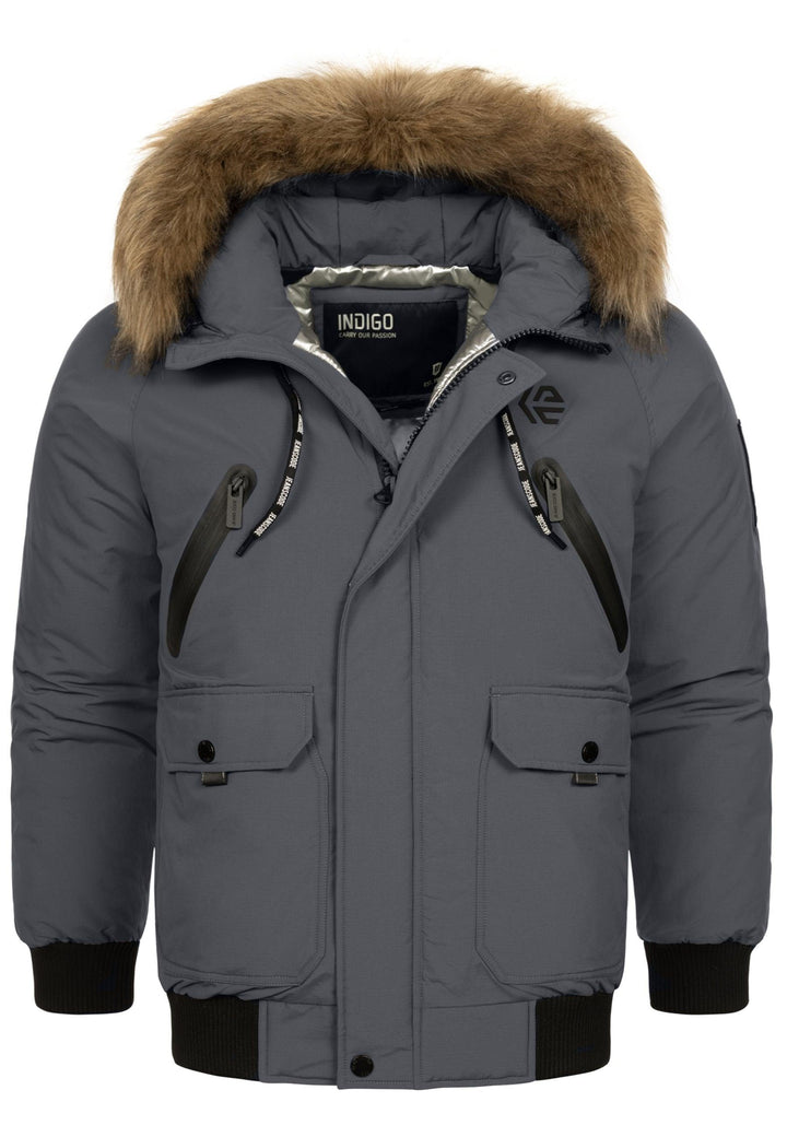 Indicode Herren INZakai Winterjacke mit Fell-Kapuze - INDICODE