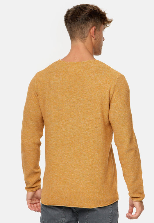 Indicode Herren Loakim Strickpullover mit Rundhals-Ausschnitt & Roll Edge aus 90% Baumwolle