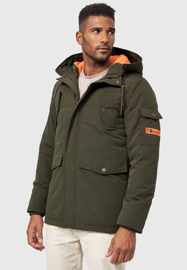 Indicode Herren Indicode Parka Ocala mit Kapuze und 6 Taschen - INDICODE