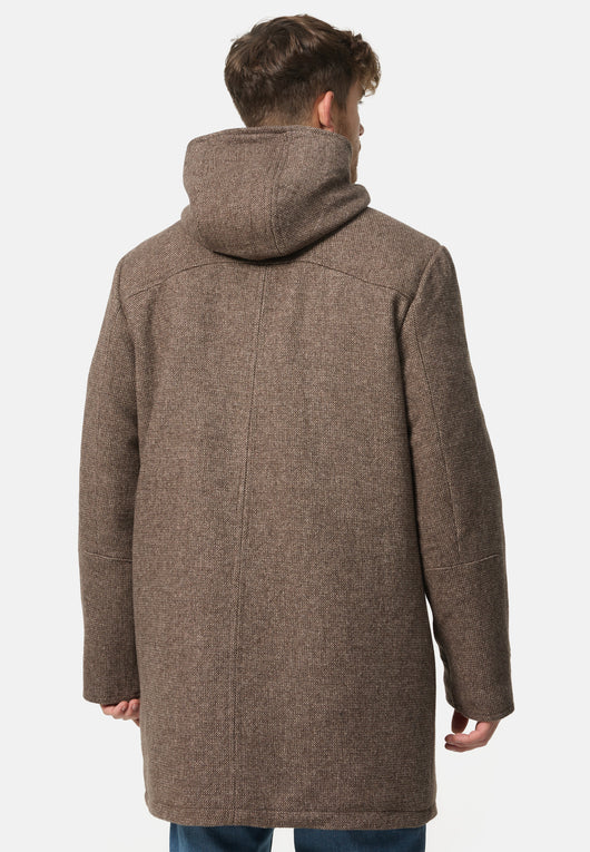 Indicode Herren Liam Dufflecoat mit Stehkragen und Kapuze