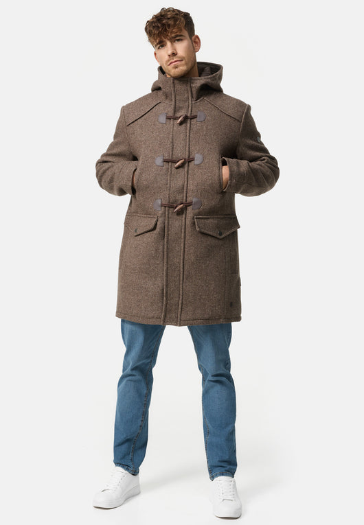 Indicode Herren Liam Dufflecoat mit Stehkragen und Kapuze