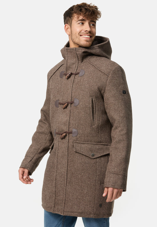 Indicode Herren Liam Dufflecoat mit Stehkragen und Kapuze