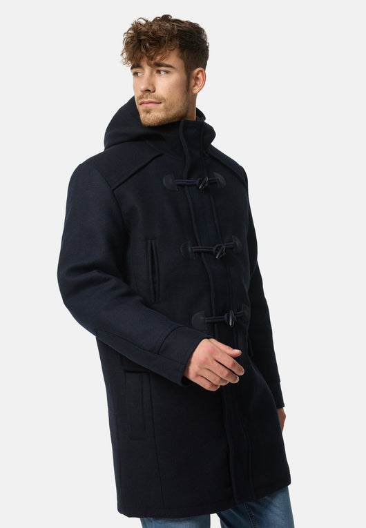 Indicode Herren Liam Dufflecoat mit Stehkragen und Kapuze