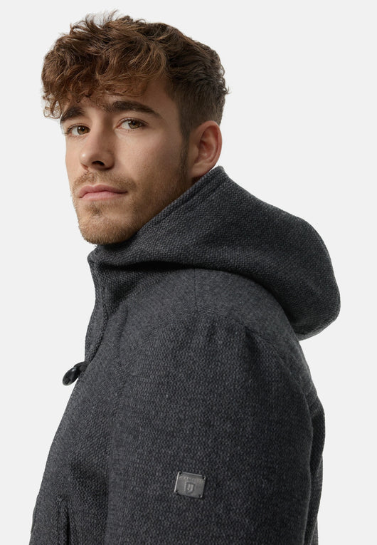 Indicode Herren Liam Dufflecoat mit Stehkragen und Kapuze