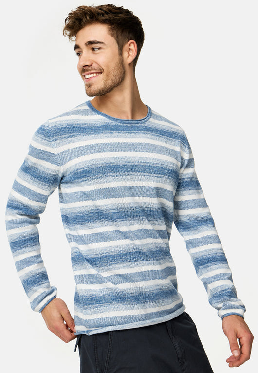 Indicode Herren INManfred Strickpullover mit Rundhals-Ausschnitt aus 100% Baumwolle