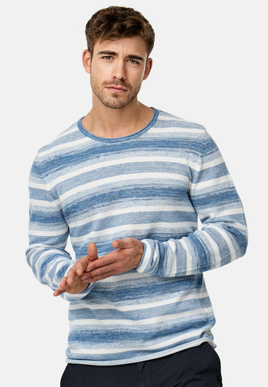 Indicode Herren INManfred Strickpullover mit Rundhals-Ausschnitt aus 100% Baumwolle