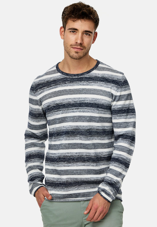 Indicode Herren INManfred Strickpullover mit Rundhals-Ausschnitt aus 100% Baumwolle