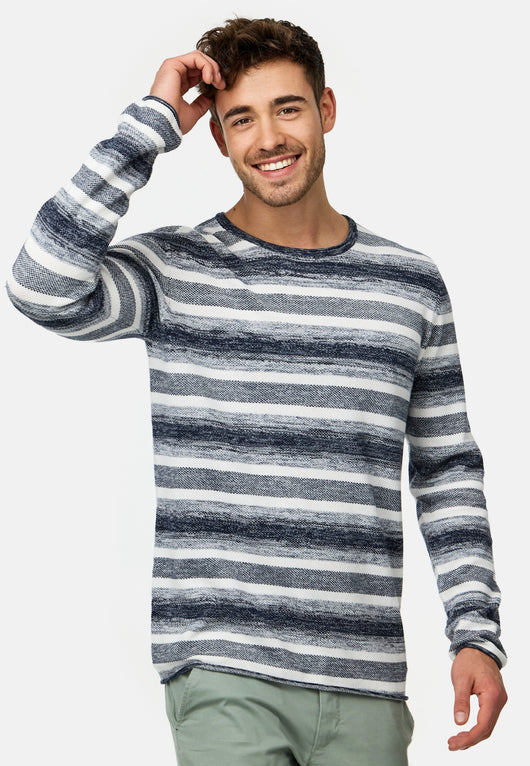 Indicode Herren INManfred Strickpullover mit Rundhals-Ausschnitt aus 100% Baumwolle