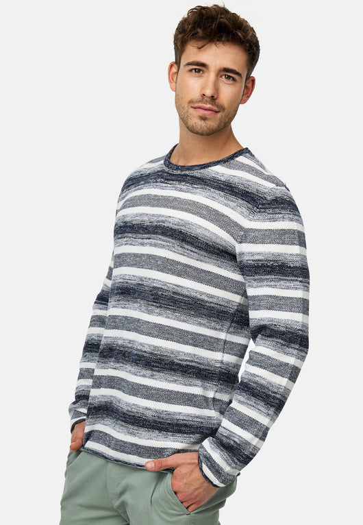 Indicode Herren INManfred Strickpullover mit Rundhals-Ausschnitt aus 100% Baumwolle