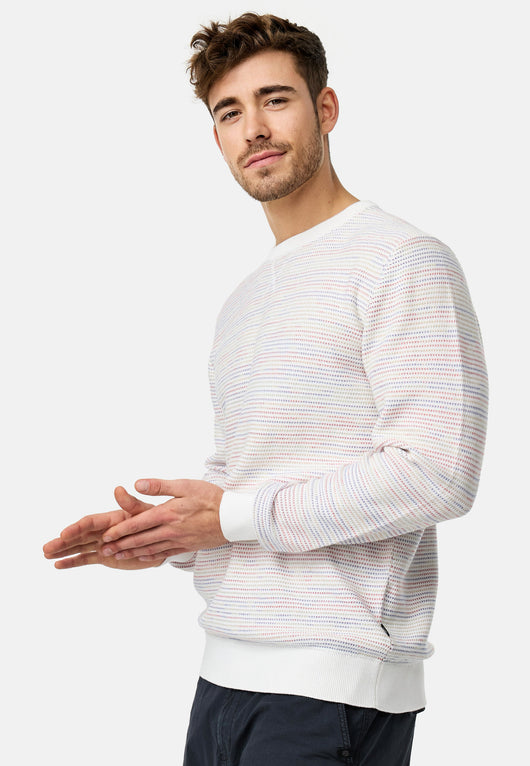 Indicode Herren INManfred Strickpullover mit Rundhals-Ausschnitt aus 100% Baumwolle