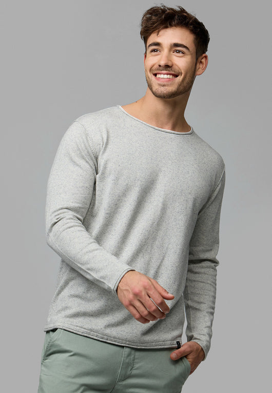 Indicode Herren INCooper Strickpullover mit Rundhals-Ausschnitt & Roll Edge aus Baumwoll-Mix