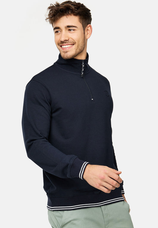 Indicode Herren INNate Sweatshirt mit Stehkragen und Reißverschluss