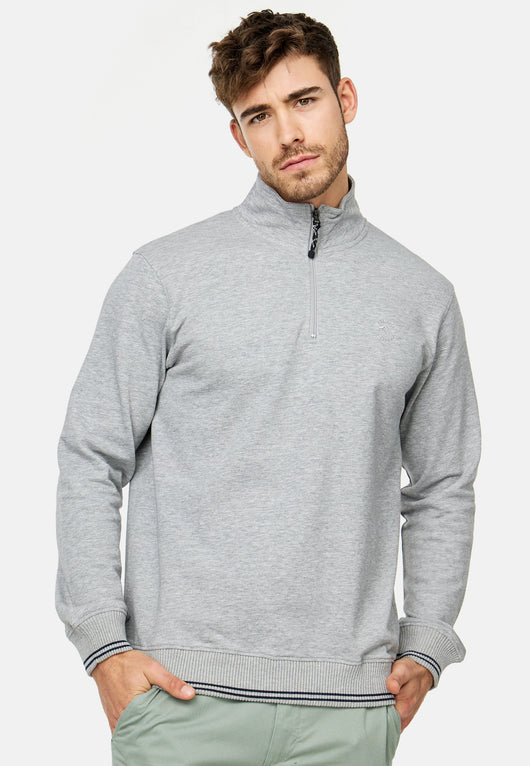 Indicode Herren INNate Sweatshirt mit Stehkragen und Reißverschluss