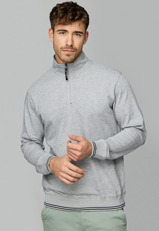 Indicode Herren INNate Sweatshirt mit Stehkragen und Reißverschluss