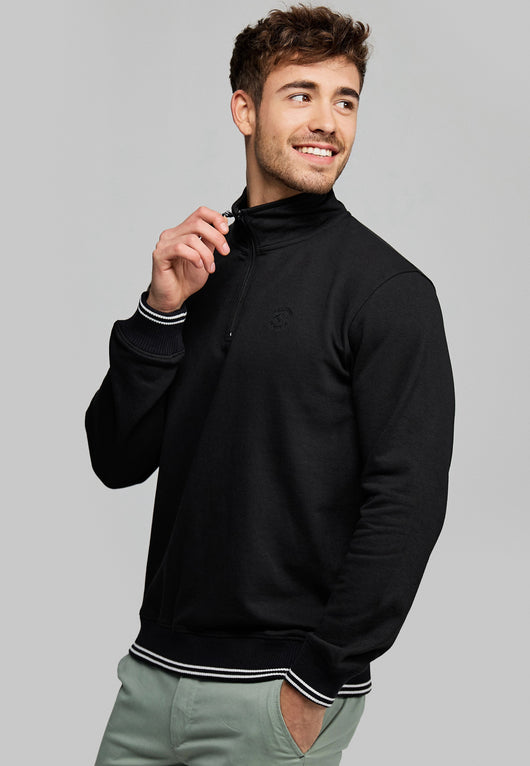 Indicode Herren INNate Sweatshirt mit Stehkragen und Reißverschluss