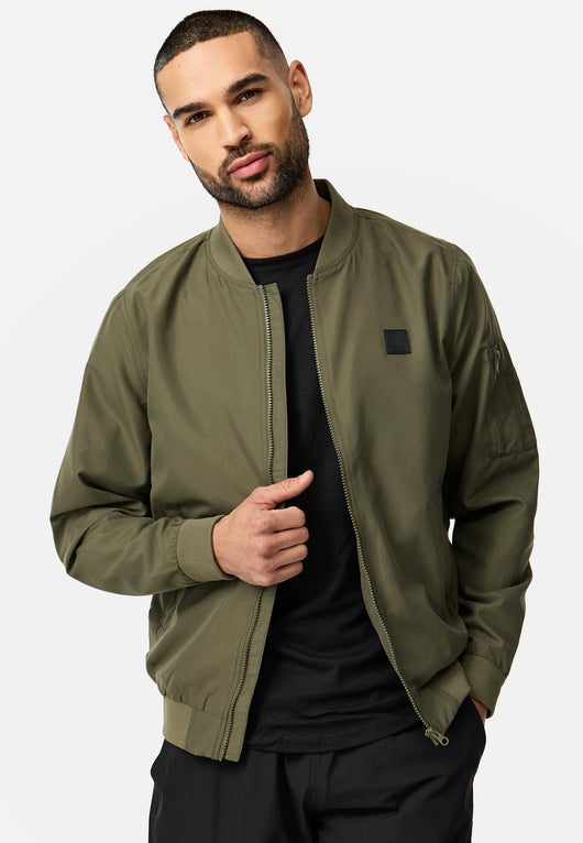 Indicode Herren INMaxim Bomber-Jacke mit Stehkragen & Reißverschluss