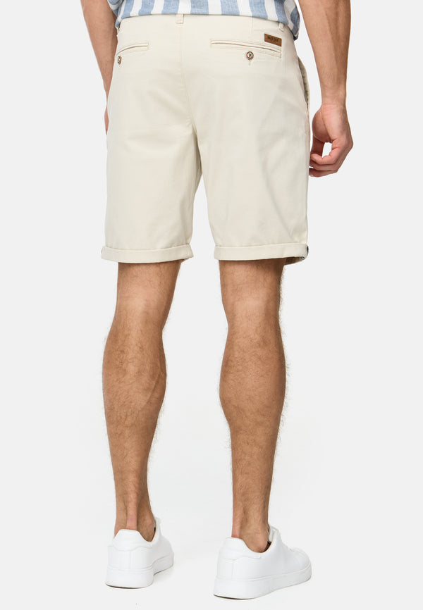Indicode Herren Cuba Chino Shorts mit 5 Taschen inkl. Gürtel aus 100% Baumwolle