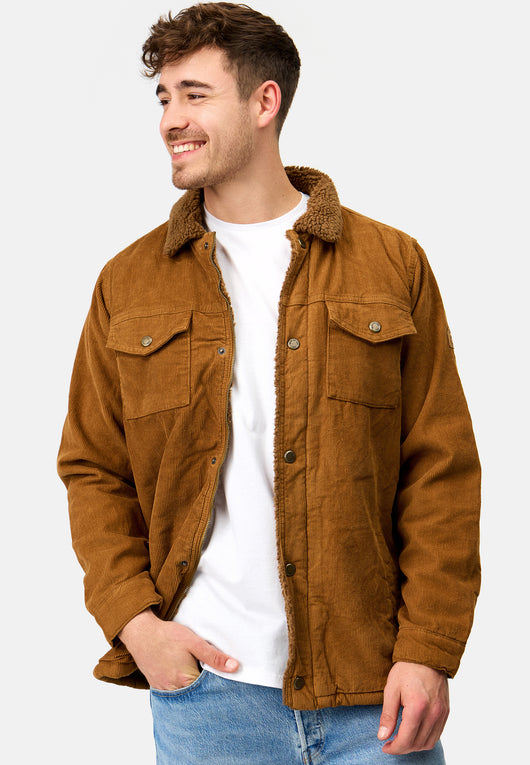 Indicode Herren Tonni Cordjacke mit Teddy-Futter