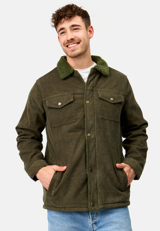 Indicode Herren Tonni Cordjacke mit Teddy-Futter