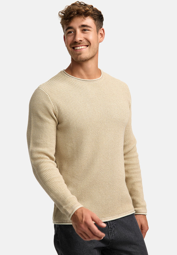 Indicode Herren INPetri Strickpullover mit Rundhals-Ausschnitt aus Baumwoll-Mix