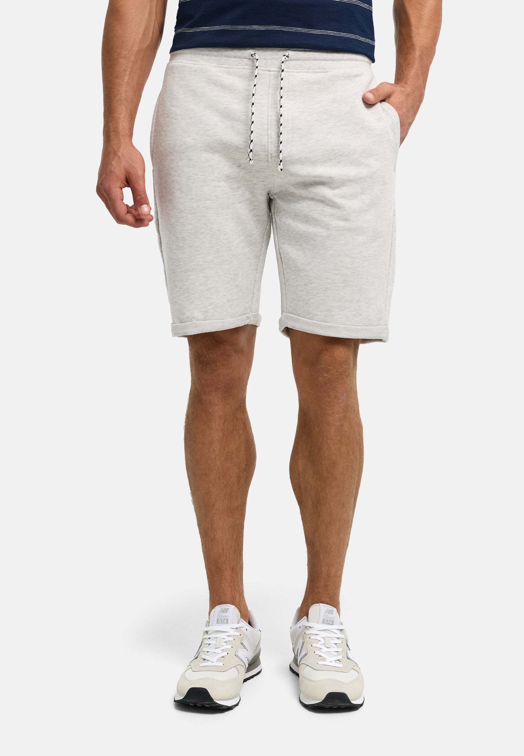 Indicode Men's Aldrich Fleece Lined Sweatshorts with Drawstring Cord