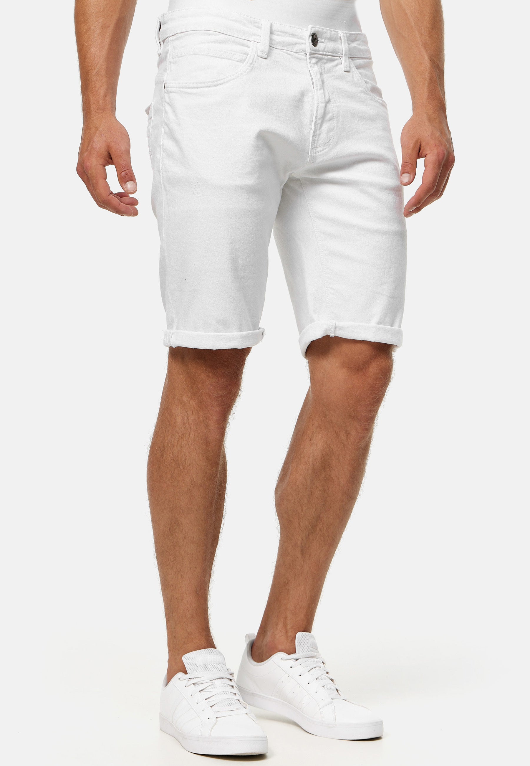 Indicode Men's Caden Jeans Shorts with 5 pockets made of 98% cotton